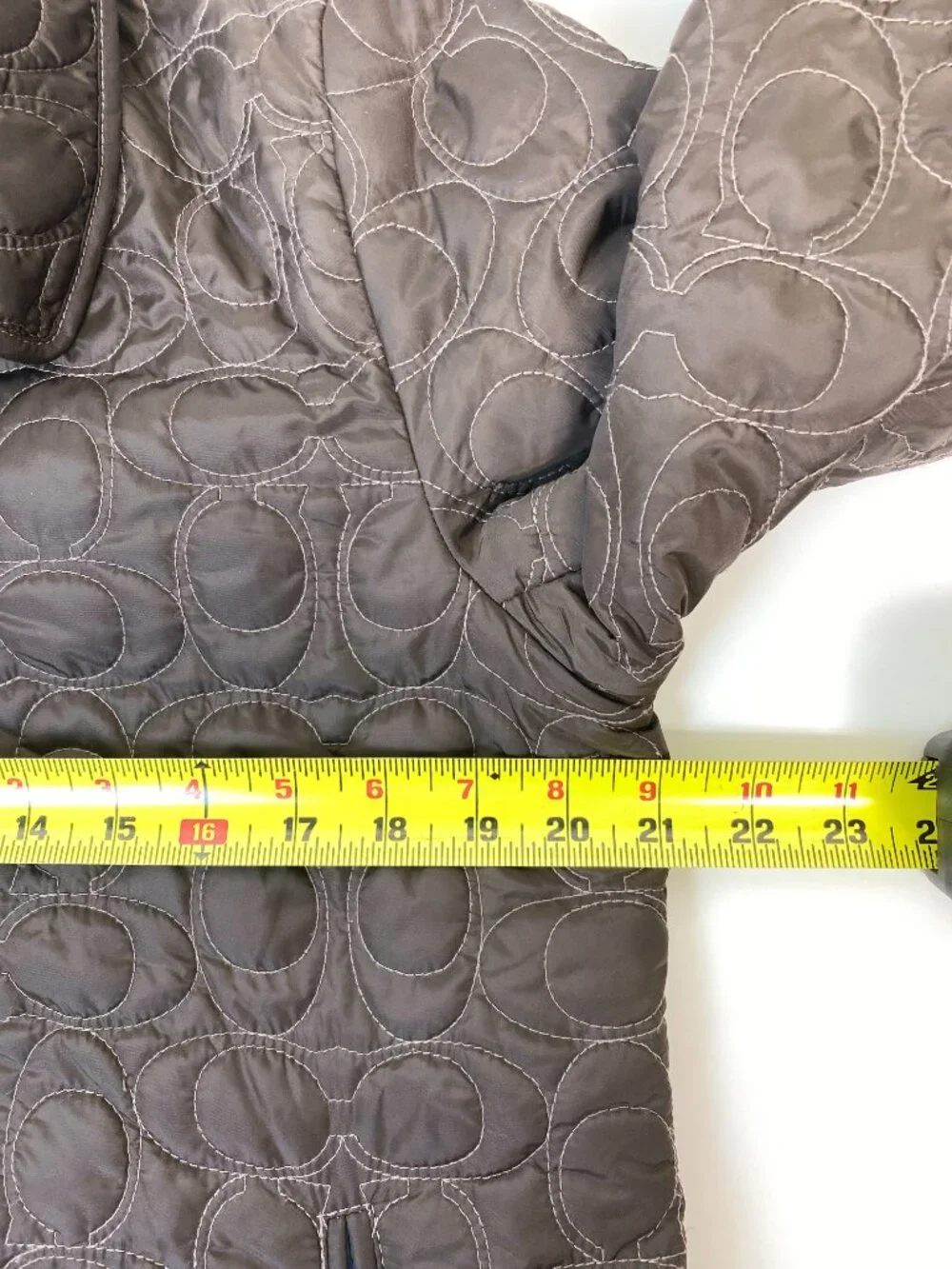 Coach Signature C Quilted Barn Jacket Brown Blue Size M Vintage